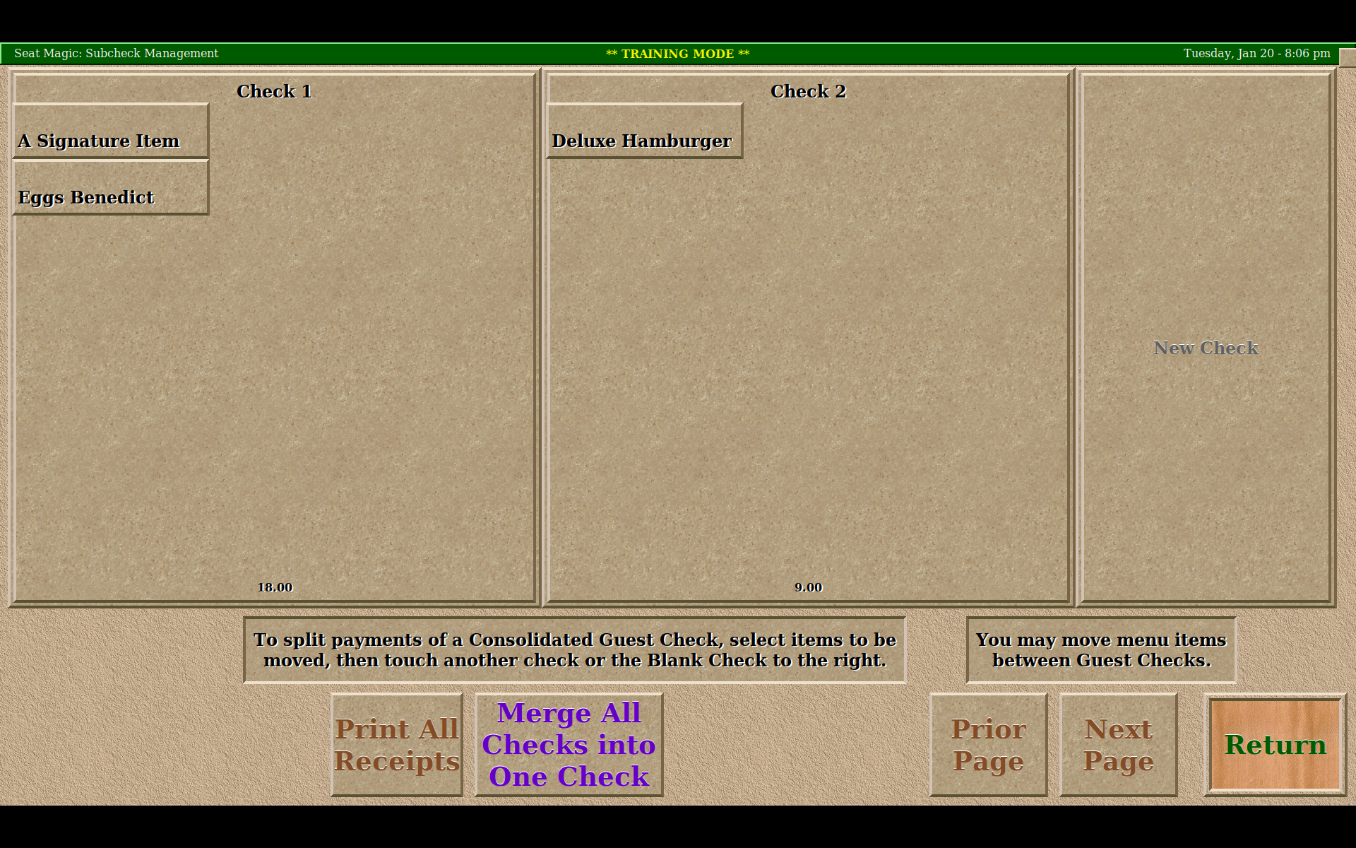 SeatMagic Check Splitting