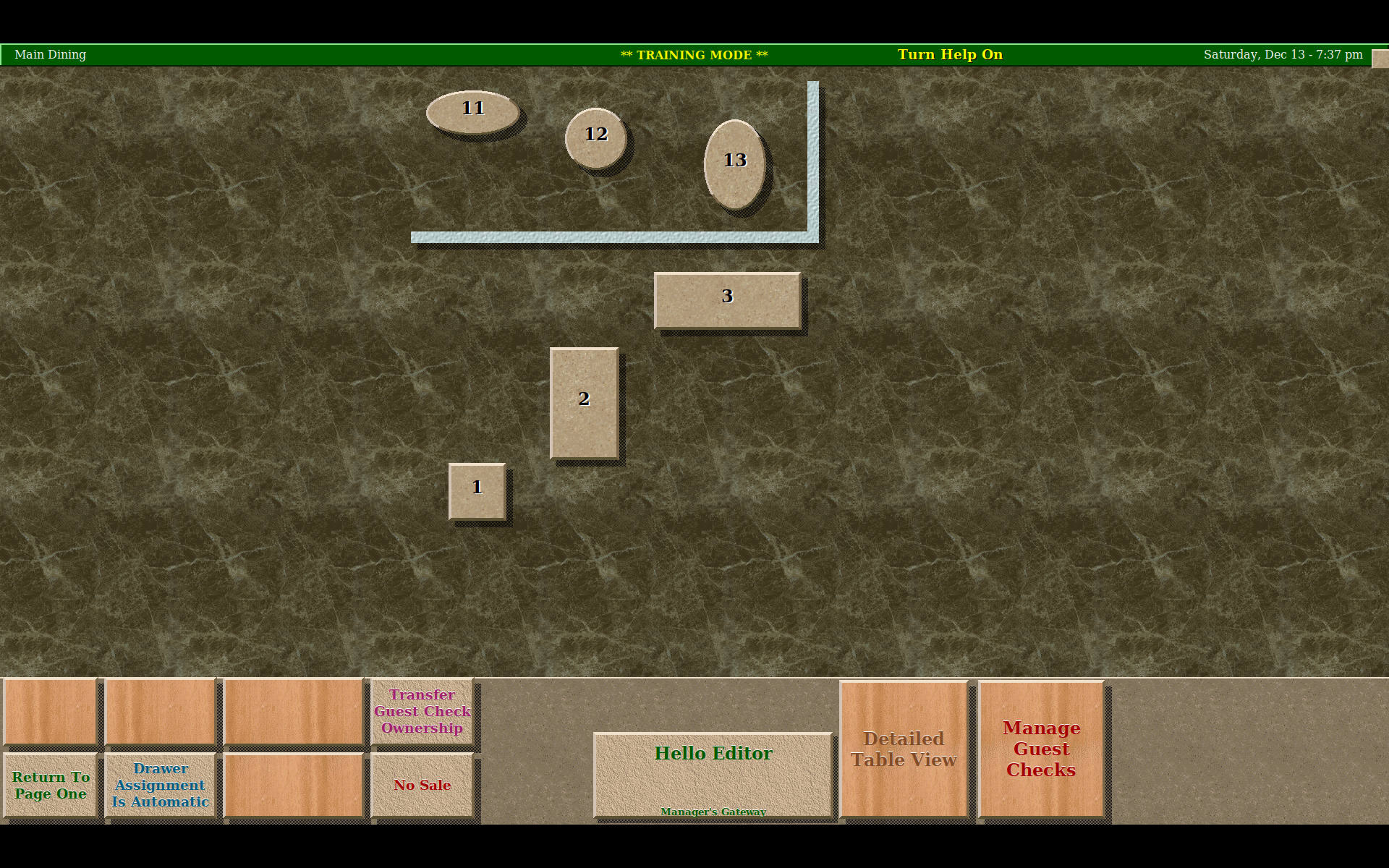 ViewTouch Floor Plan - Table Management